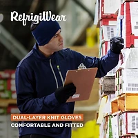 RefrigiWear Men's Dual-Layer Knit Insulated Gloves