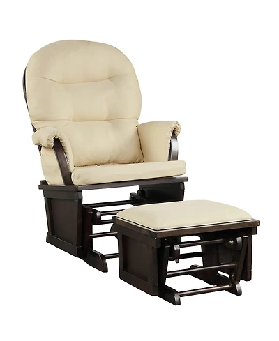 Costway Baby Nursery Relax Rocker Rocking Chair Glider & Ottoman Set w/Cushion