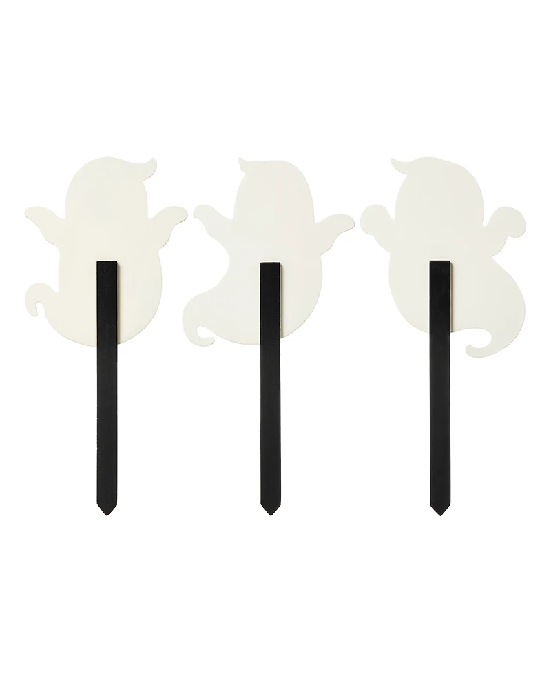 Glitzhome 15" H Halloween Wooden Ghost Yard Stake, Set of 3