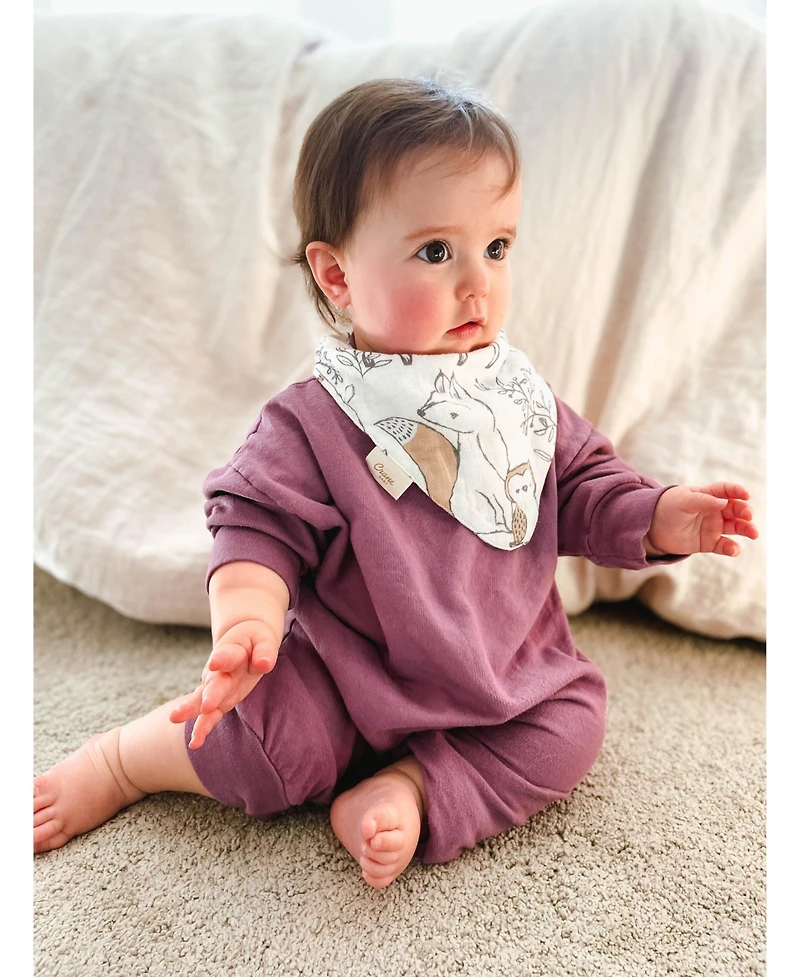 Crane Baby Baby Boys or Baby Girls Ezra Muslin Bibs, 3 Piece Set