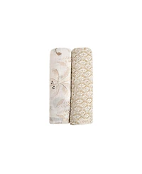 Crane Baby Baby Boys or Baby Girls Kendi Swaddle Wraps, Pack of 2