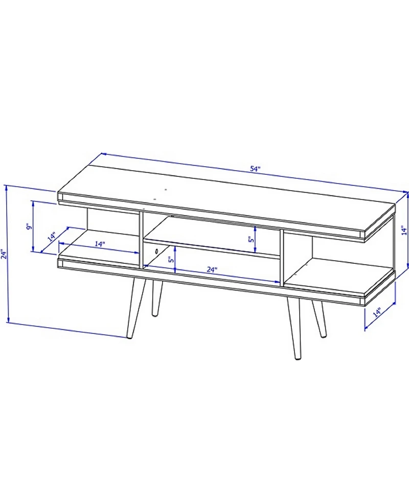 Manhattan Comfort Utopia 53.14" 4-Shelf Tv Stand Fits TVs up to 50"