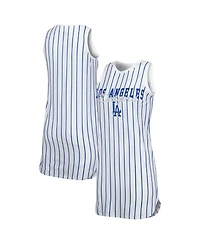 Women's Concepts Sport White Los Angeles Dodgers Reel Pinstripe Knit Sleeveless Nightshirt