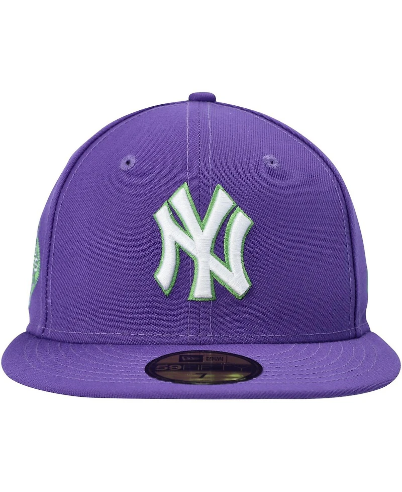 Men's New Era Purple York Yankees Lime Side Patch 59FIFTY Fitted Hat