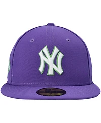 Men's New Era Purple York Yankees Lime Side Patch 59FIFTY Fitted Hat