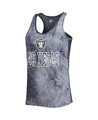 Women's Concepts Sport Charcoal Las Vegas Raiders Billboard Scoop Neck Racerback Tank and Shorts Sleep Set