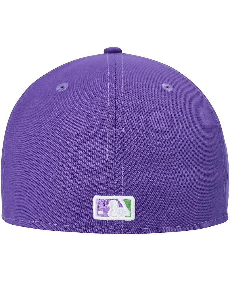 Men's New Era Purple York Yankees Lime Side Patch 59FIFTY Fitted Hat