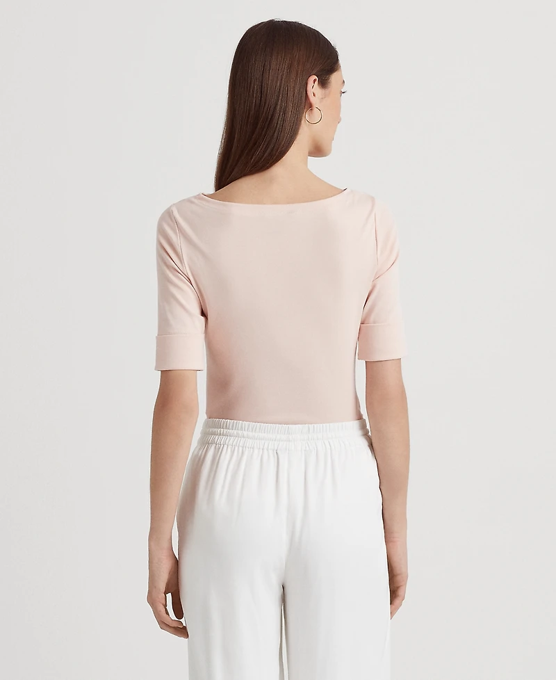 Lauren Ralph Petite Stretch Boatneck Top