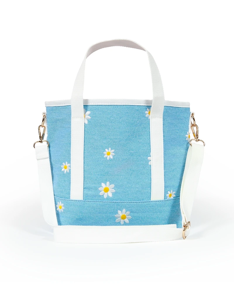 Shady Lady Daisy Medium, 100% Cotton Canvas Carryall Tote Bag