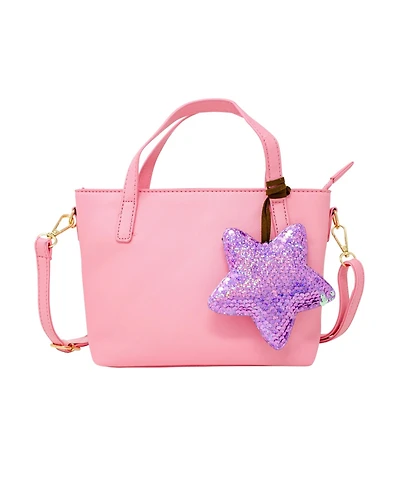Tiny Treats Girls Pink Leather Tote Bag