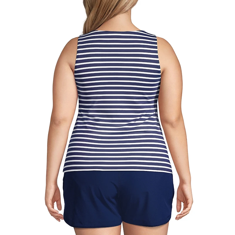 Lands' End Plus Size Dd-Cup High Neck Upf 50 Modest Tankini Swimsuit Top