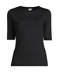 Lands' End Women's SunShade Upf 50 Elbow Sleeve Relaxed Rash Guard