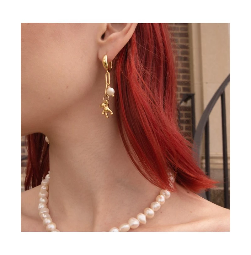18K Gold Plated Freshwater Pearls - Help Me Sully Earrings For Women