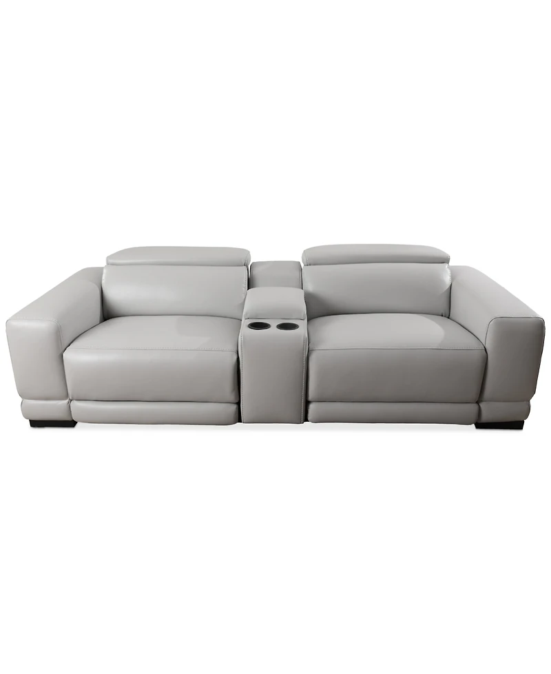 Closeout! Krofton 3-Pc. Beyond Leather Fabric Sofa with 2 Power Motion Recliners and 1 Console, Created for Macy's