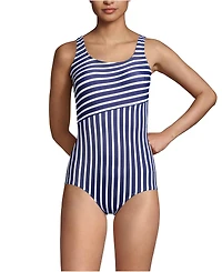 Lands' End Women's Chlorine Resistant Soft Cup Tugless Sporty One Piece Swimsuit