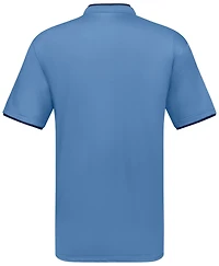 Men's Short Sleeve Henley Polo Shirt with Contrast-Trim