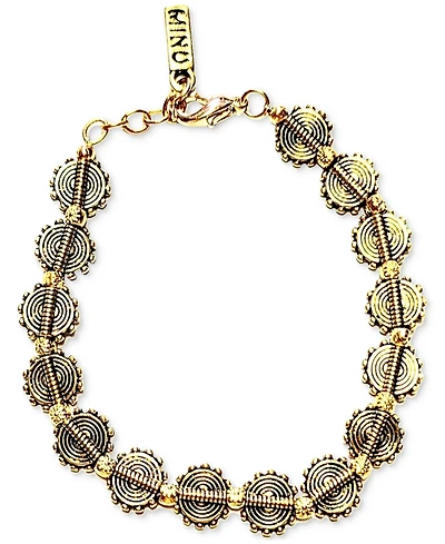 Minu Jewels Gold-Tone Etched Sun All-Around Flex Bracelet