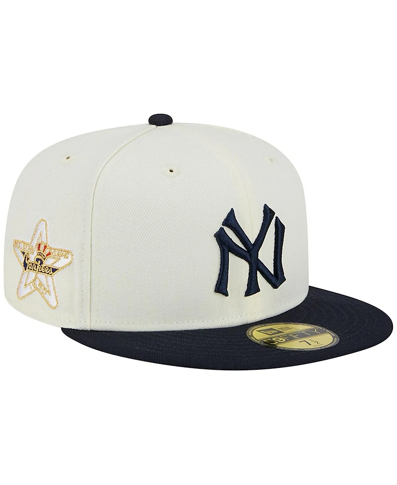 Men's New Era Stone and Navy New York Yankees Retro 59FIFTY Fitted Hat