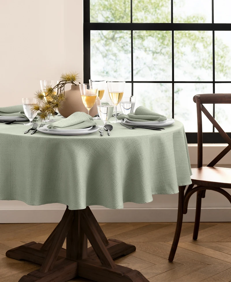Laurel Solid Texture Water and Stain Resistant Tablecloth