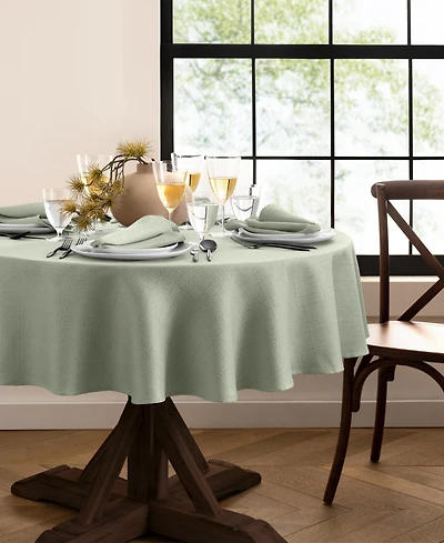 Laurel Solid Texture Water and Stain Resistant Tablecloth