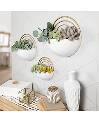 Danya B Crescent 3-Piece Metal Wall Planter Set