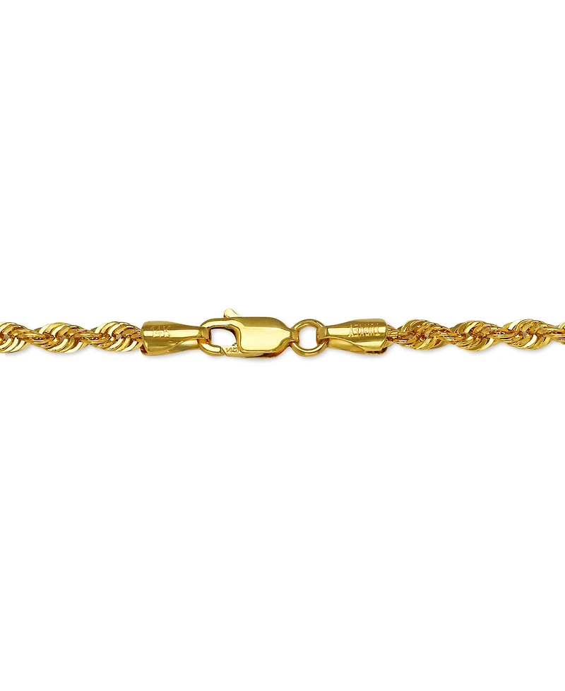 Sparkle Rope Link 24" Chain Necklace (3mm) in 14k Gold