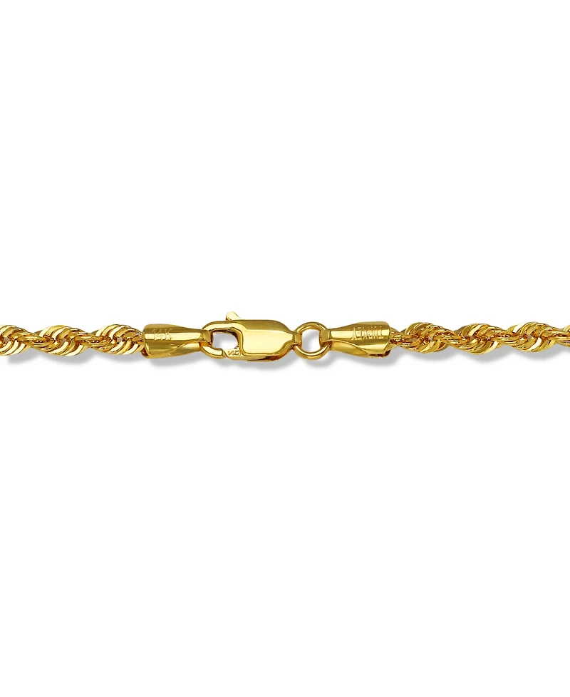 Sparkle Rope Link 22" Chain Necklace (3mm) in 14k Gold