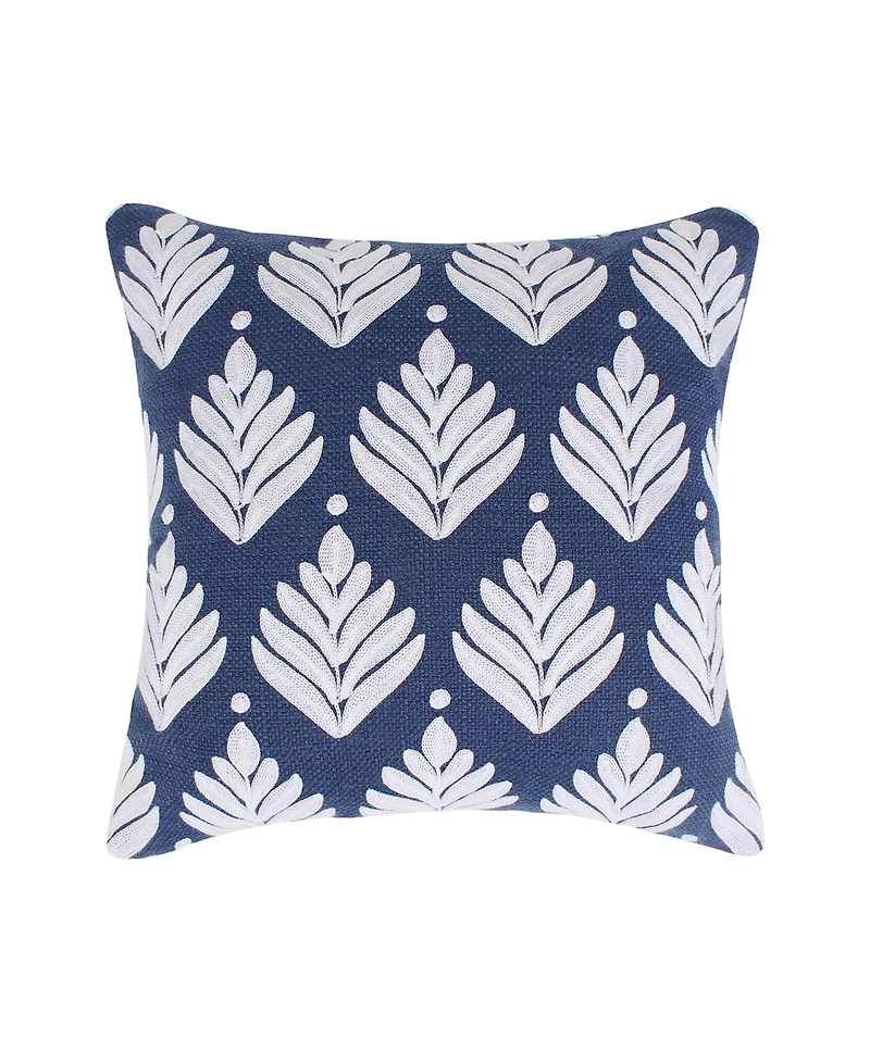 Levtex Vintage-Like Blossom Embroidered Decorative Pillow, 18" x 18"