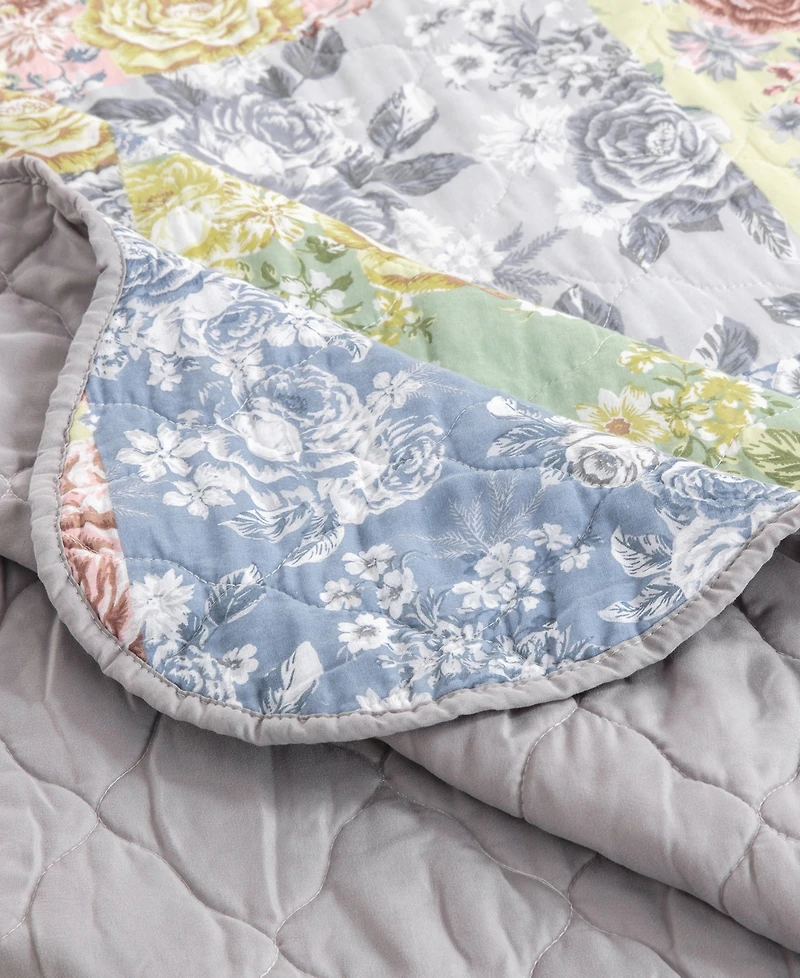 Greenland Home Fashions Emma Traditional Floral Print 3 Piece Quilt Set