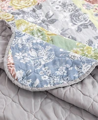 Greenland Home Fashions Emma Traditional Floral Print 3 Piece Quilt Set