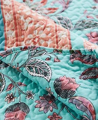 Greenland Home Fashions Audrey Floral Print 3 Piece Quilt Set, King/California King