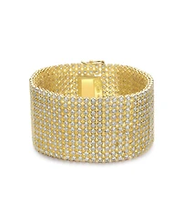 14k Gold Plated with Cubic Zirconia Lux Mesh Link Bracelet