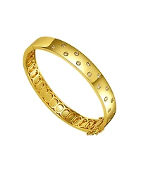 14k Yellow Gold Plated with Cubic Zirconia Starry Sky Bangle Bracelet
