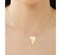 14k Gold Plated Elongated Modern Shiny Heart Layering Necklace