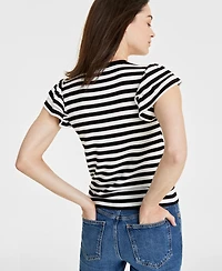 On 34th Women's Flutter-Sleeve Ribbed Top