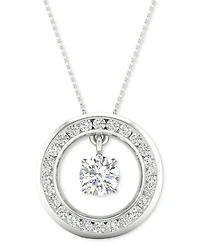 Diamond Orbital Halo Pendant Necklace (1/3 ct. t.w.) in 10k White Gold, 16" + 2" extender