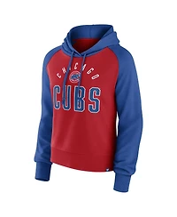 Women's Fanatics Royal, Red Chicago Cubs Pop Fly Pullover Hoodie