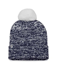 Women's Fanatics Deep Sea Blue Seattle Kraken Glimmer Cuffed Knit Hat with Pom