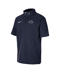 Men's Nike Navy Penn State Nittany Lions Coaches Quarter-Zip Short Sleeve Jacket