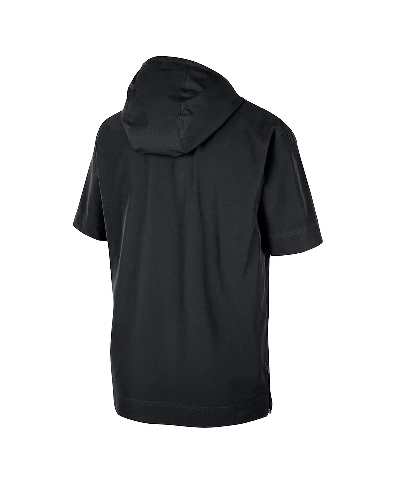 Men's Nike Black Oregon Ducks Coaches Half-Zip Short Sleeve Jacket