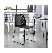 Home And Office Sled Base Stack Chair With Air-Vent Back - Guest Chair
