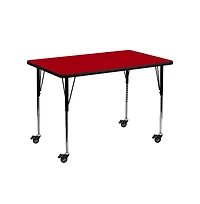 Emma+Oliver Mobile 30X48 Rectangle Laminate Adjustable Activity Table
