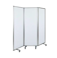 Emma+Oliver Mobile Magnetic Whiteboard 3 Section Partition With Locking Casters, 72"H X 24"W