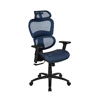 Emma+Oliver Ergonomic Mesh Office Chair-Synchro-Tilt, Headrest, Adjustable Pivot Arms