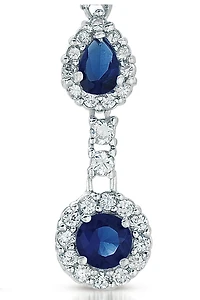 Sterling Silver Clear Cubic Zirconia Linear 3 Prong Dangle Earrings