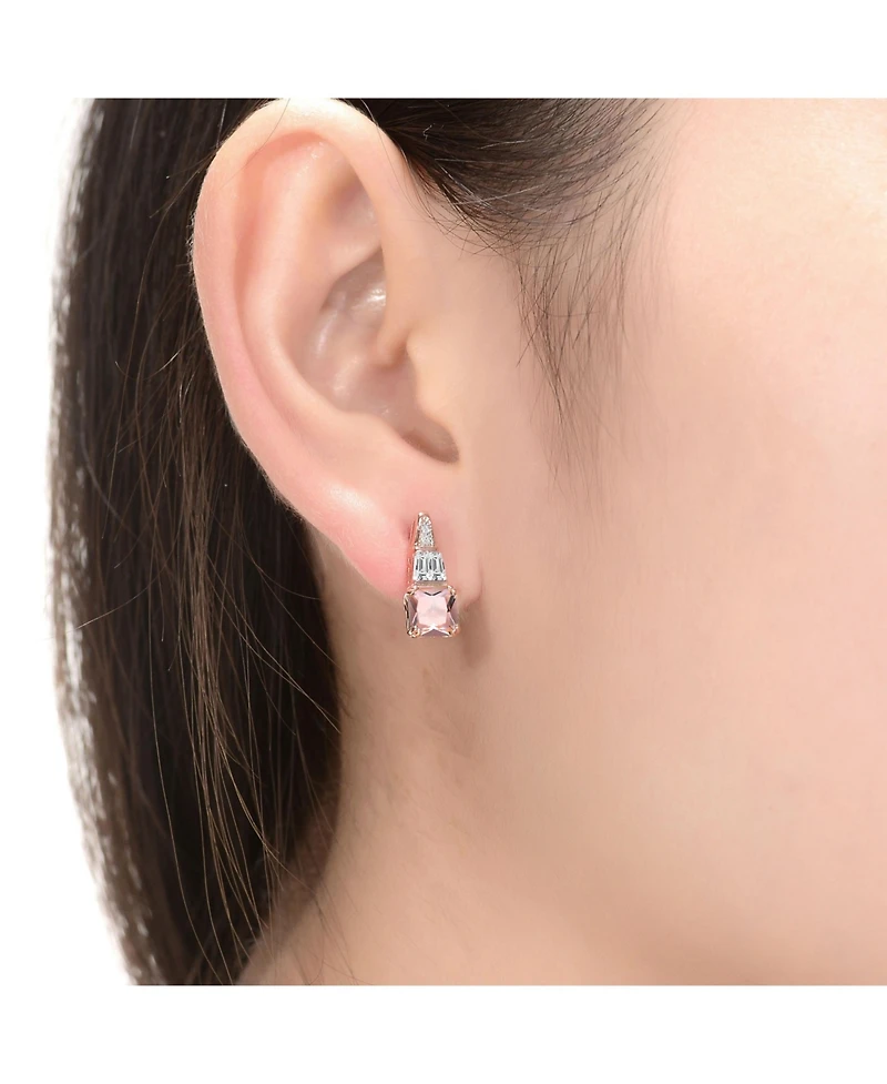 Sterling Silver Champagne Cubic Zirconia Dangle Earrings