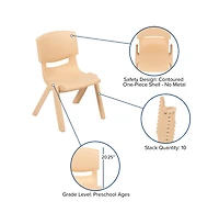 Emma+Oliver 24"W X 48"L Rectangular Plastic Height Adjustable Activity Table Set With Chairs