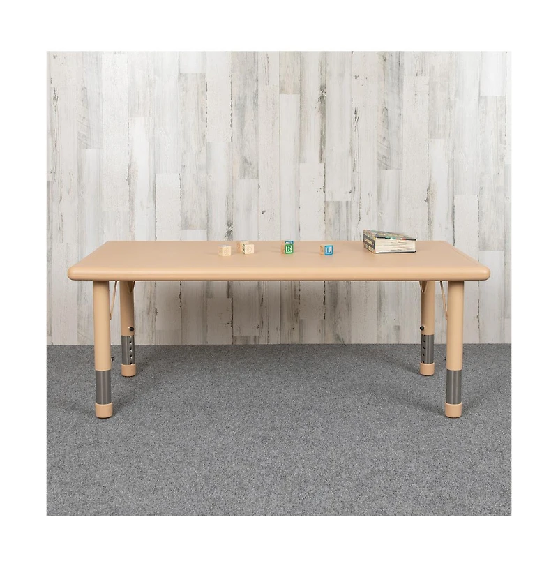 Emma+Oliver 24"W X 48"L Rectangular Plastic Height Adjustable Activity Table