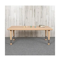 Emma+Oliver 24"W X 48"L Rectangular Plastic Height Adjustable Activity Table