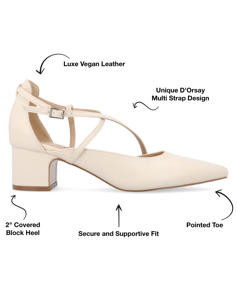 Journee Collection Women's Galvinn Crisscross Pointed Toe Pumps